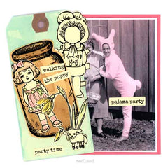 Paper Doll Rubber Stamp