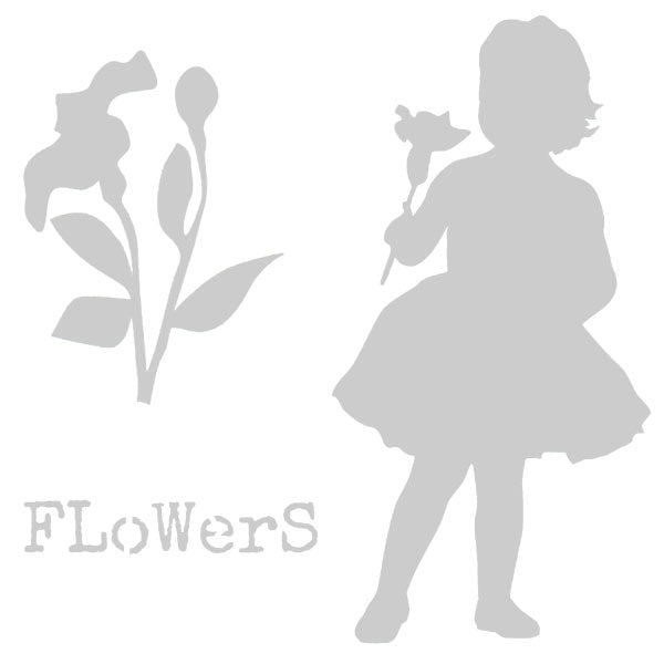 Flower Girl Stencil 6 x 6