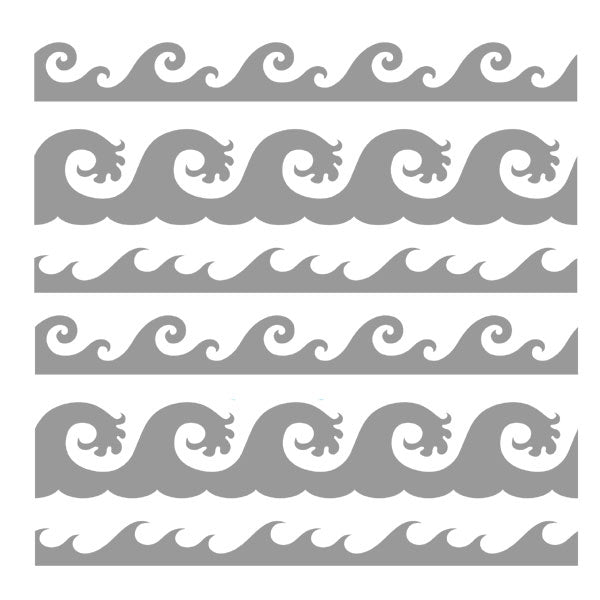Ocean Waves Stencil 6 x 6