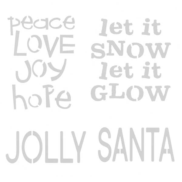 Peace Love Joy Hope Stencil 6 x 6
