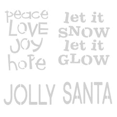 Peace Love Joy Hope Christmas Words Stencils 