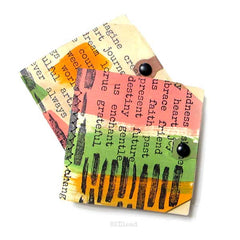 Stitched Painted Mixed Media tag Book Art Kit