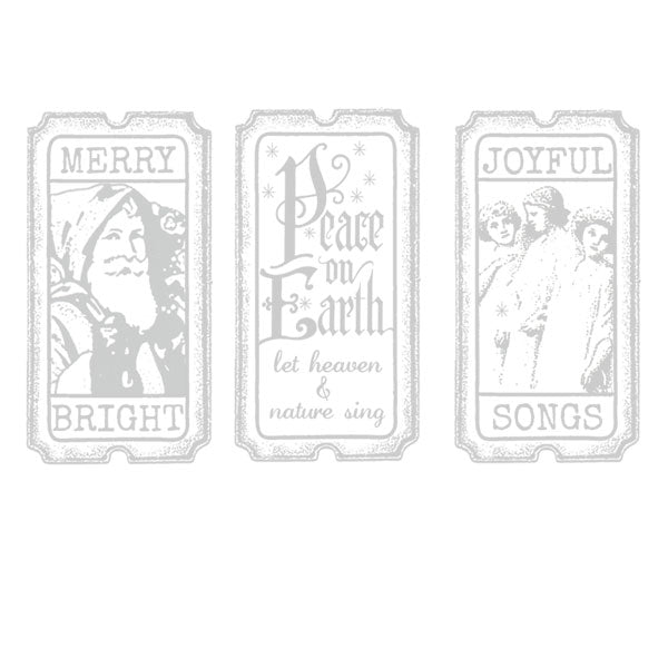 Peace on Earth Christmas Tickets Rubber Stamp