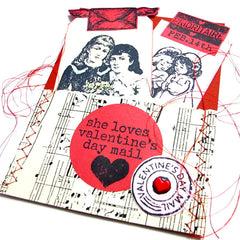Valentine Pockets made with Cling Mount Rubber Stamps