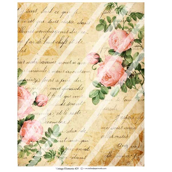 Vintage Elements 428 Antique Style Roses Collage Sheet Vintage Roses Collage Sheets