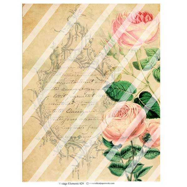 Vintage Collage 429 Antique Style Roses Collage Sheet Vintage Roses Collage Sheets