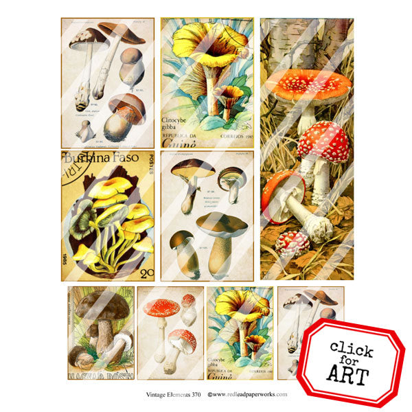 Vintage Elements Autumn Artist Trading Cards Collage Sheet 370
