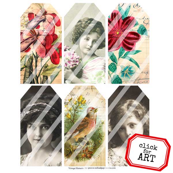 Vintage Elements 381 Flowers and Pretty Faces Collage Sheet Vintage Elements 381 Flowers and Pretty Faces Collage Sheet