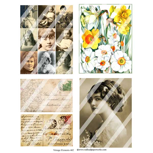 Vintage Elements 402 Mixed Media Collage Sheet Vintage Elements 402 Mixed Media Collage Sheet