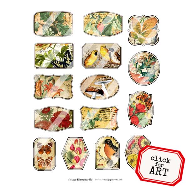 Vintage Elements Labels Collage Sheet 435 Vintage Elements Collage Sheets
