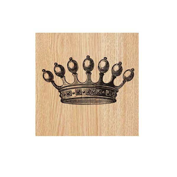 Queen Crown Wood Mount Rubber Stamp