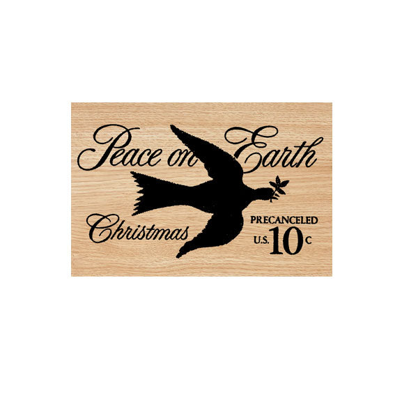 Peace on Earth Postmark Wood Mounted Rubber Stamp