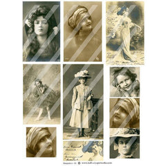 old photo paper collage sheets