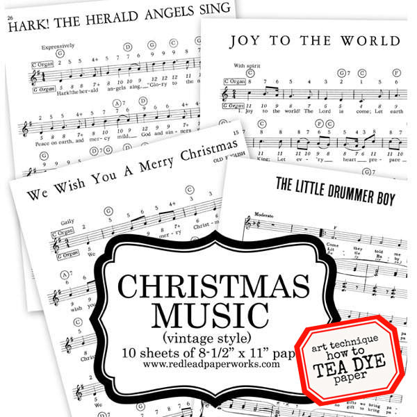 Christmas Music Vintage Style Christmas Music Paper Pack