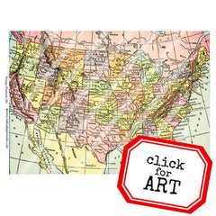 Vintage Elements 201 Collage Sheet USA Map