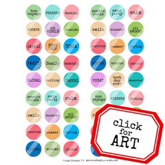Word Circle Collage Sheets 