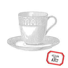 A Cozy Tea Cup Rubber Stamp