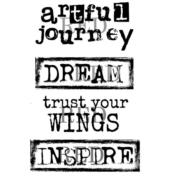 Artful Journey Dream Trust Your Wings Rubber Stamp