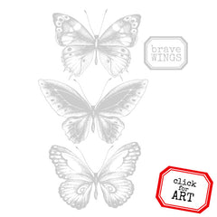 Brave Wings Butterfly Rubber Stamp