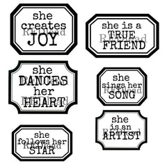 cling mount label rubber stamps