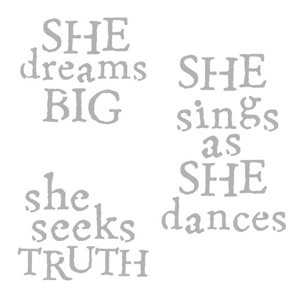 She Dreams Big Stencil 6 x 6