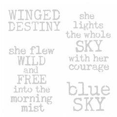 Winged Destiny Inspired Words Stencil