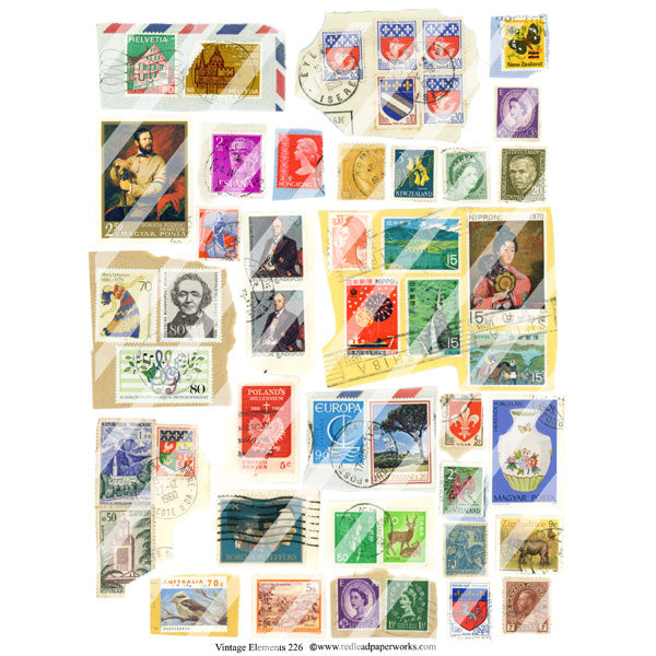 Vintage Elements 226 Vintage Postage Collage Sheet postage collage sheets