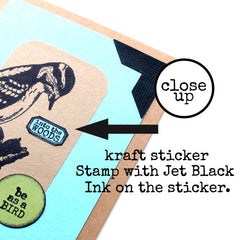 rubber stamping on stickers
