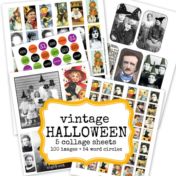 Vintage Halloween Collage Sheets