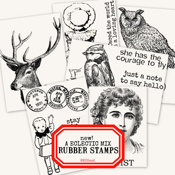 New Eclectic Mix of Rubber Stamps