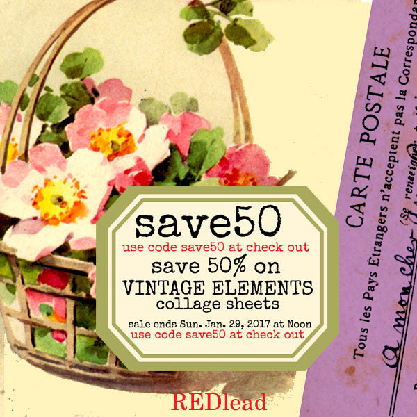 Vintage Elements Collage Sheets -  Save 50%!