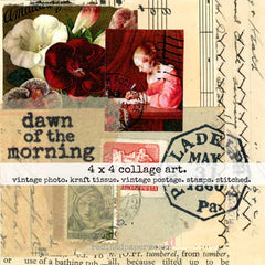 4 x 4 Vintage Mixed Media Collage Art
