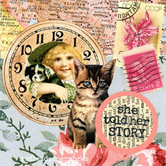 Mixed Media 4 x 4 Collage Art Work