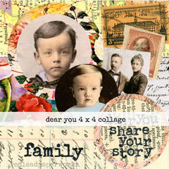 4 x 4 Mixed Media Vintage Collage Art Work