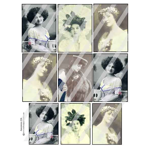 Ancestors 226 Artist Trading Cards Collage Sheet
