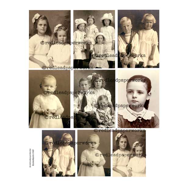 Ancestors 249 Artist Trading Card Collage Sheet