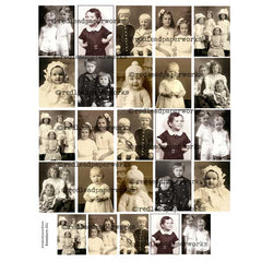 Mixed Media Small Vintage Photo Collage Sheets