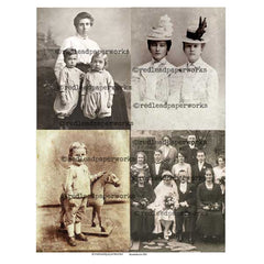 Vintage Photos Ancestors 252 Collage Sheet for Making Mixed Media Art
