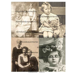 Vintage Photos Ancestors 254 Collage Sheet for Making Mixed Media Art