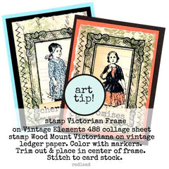 Wood Mount Victoriana Girl Rubber Stamp