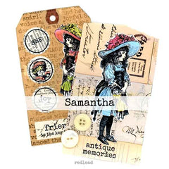 Samantha Art Girl Rubber Stamp