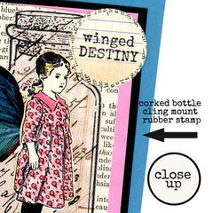 Wood Mount Mindy Girl Rubber Stamp