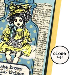 Wood Mount Carolyn Girl Rubber Stamp