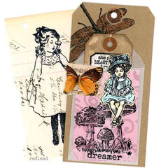 Wood Mount Carolyn Girl Rubber Stamp