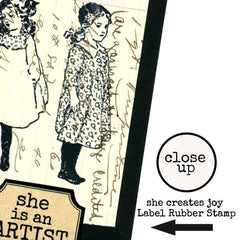 Wood Mount Mindy Girl Rubber Stamp
