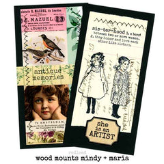 Wood Mount Mindy Girl Rubber Stamp