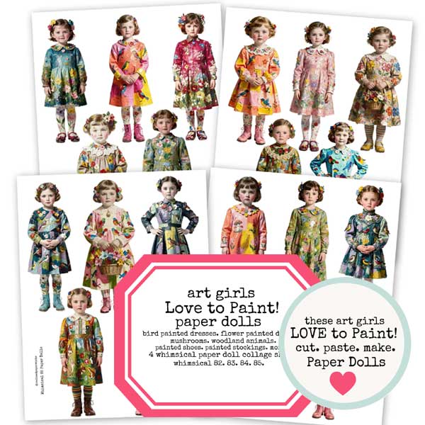 Art Girls Love to Paint Paper Dolls Collection Save 20%
