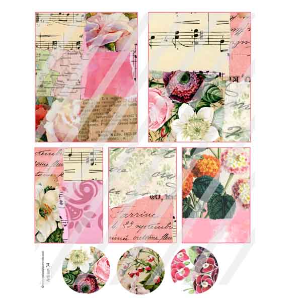 Artisan 34 Floral Patchwork Collage Sheet
