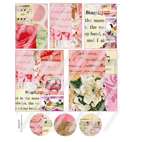 Artisan 35 Floral Patchwork Collage Sheet