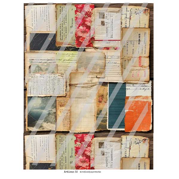 Artisan 52 Paper Scraps Collage Sheet